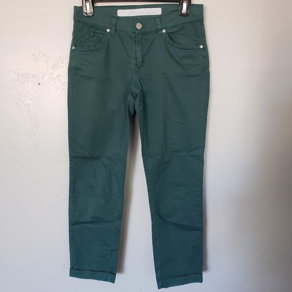 Brebis Noir Women's 27 Green Cuffed Pants Patterned Made in Italy